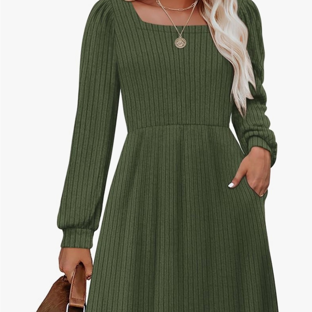 Olive Knit Dress